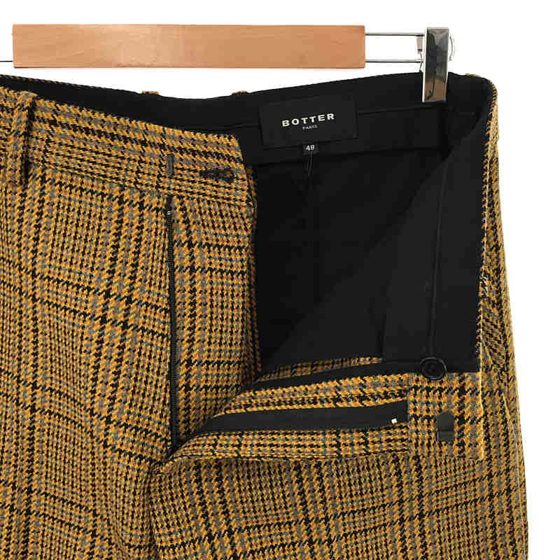 BOTTER / ボッター Slim Fit Trousers With Zip Check ウールパンツ