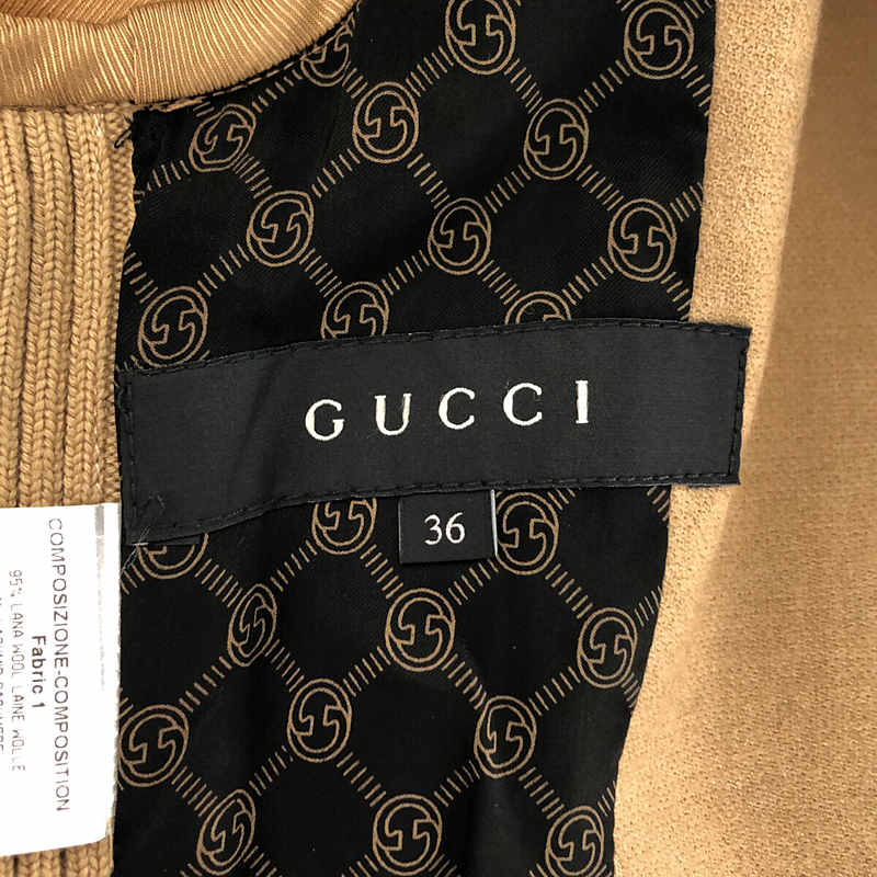 GUCCI / グッチ カシミヤブレンド ニットスリーブ 2Bテーラードジャケット