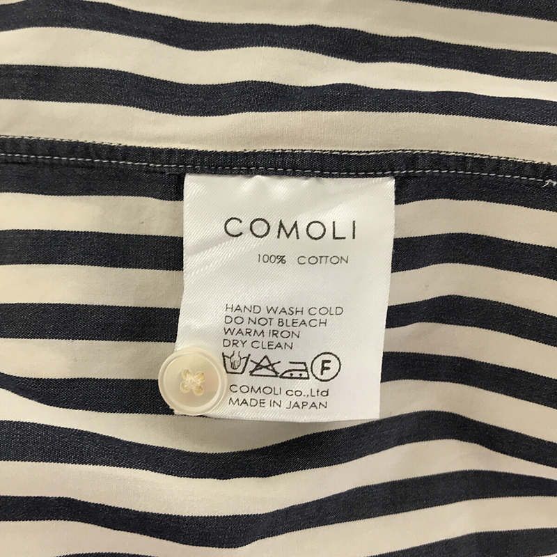 COMOLI / コモリ ロンドンストライプ バンドカラーシャツ