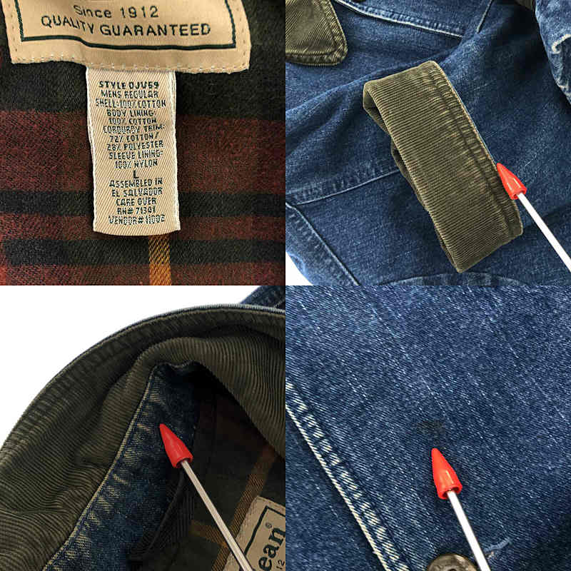 VINTAGE / ヴィンテージ古着 1990s〜 L.L.Bean / エルエルビーン コーデュロイ切替 デニム カバーオール ジャケット