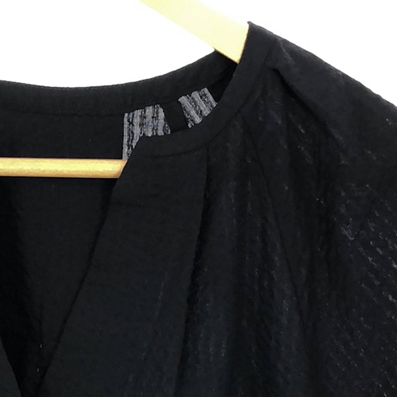 その他 シアサッカー フォルム スリーブ スキッパーブラウス