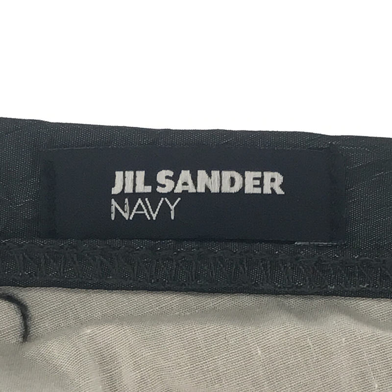 JIL SANDER NAVY / ジルサンダーネイビー シワ加工 タック フロントスリット フレア ロングスカート