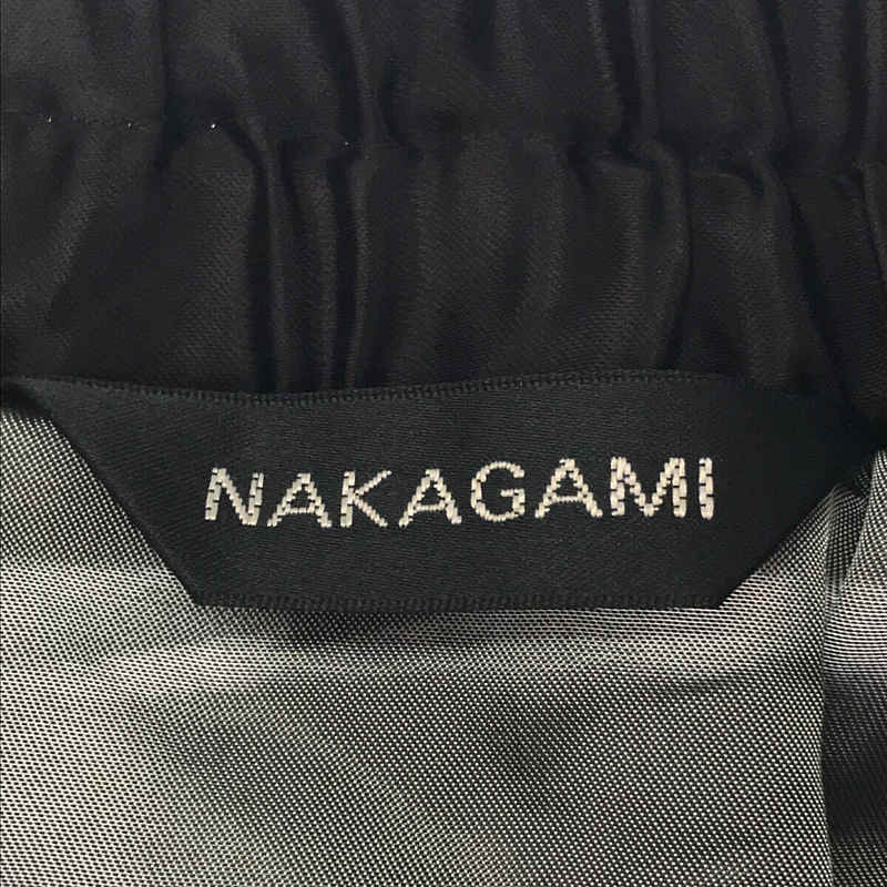 NAKAGAMI / ナカガミ ラバー プリント ハンドプリーツ スカート