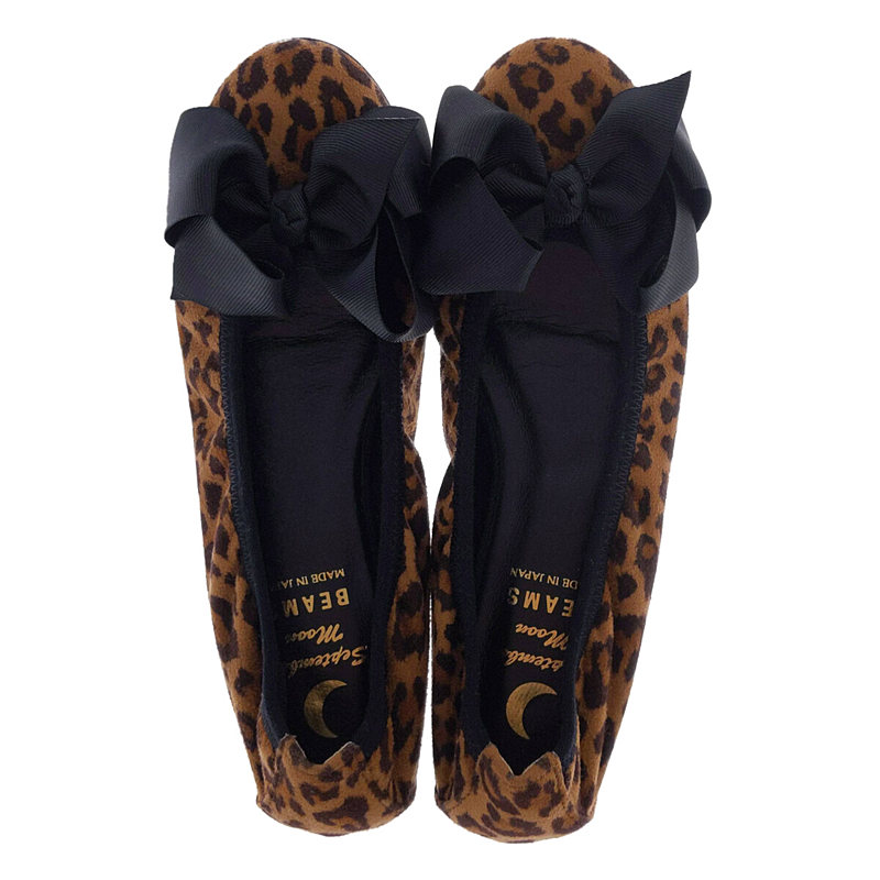 その他 ×BEAMS / レオパードリボンバレエシューズ