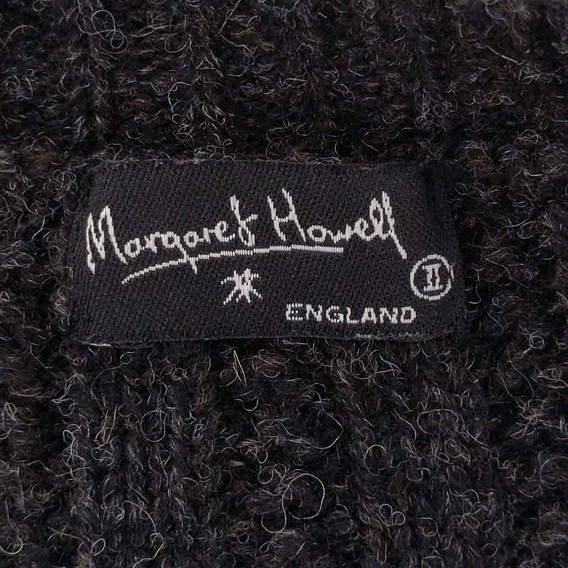 MARGARET HOWELL / マーガレットハウエル 旧タグ リブ編み ウール くるみボタンカーディガン