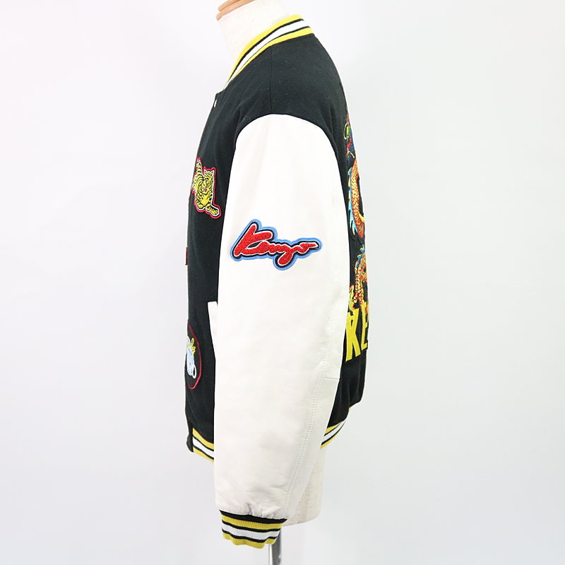 VARSITY JACKET 龍ロゴ袖レザー切替スタジャン | ブランド古着の買取