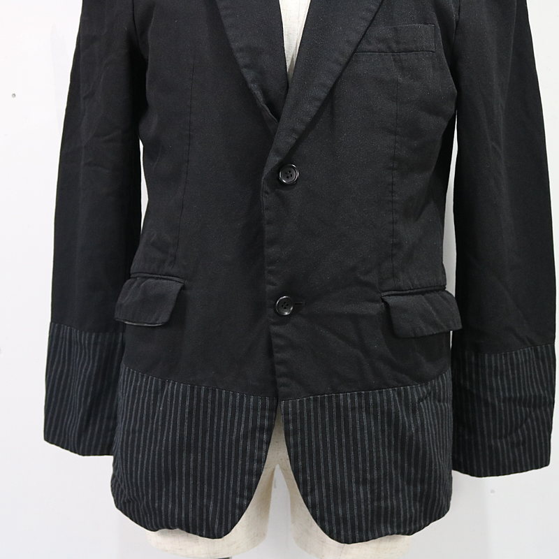 COMME des GARCONS HOMME / コムデギャルソンオム コットンポリ縮絨 袖裾切替2Bジャケット