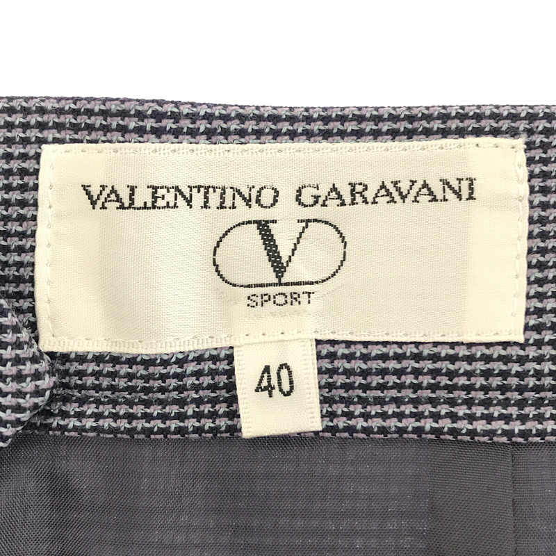 VALENTINO GARAVANI / ヴァレンティノガラヴァーニ ウール ナイロン バーズアイ 金ボタン 2タック ハーフ パンツ