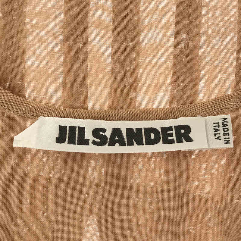 JIL SANDER / ジルサンダー シースルー スキッパー ピンタック プルオーバー チュニック ブラウス