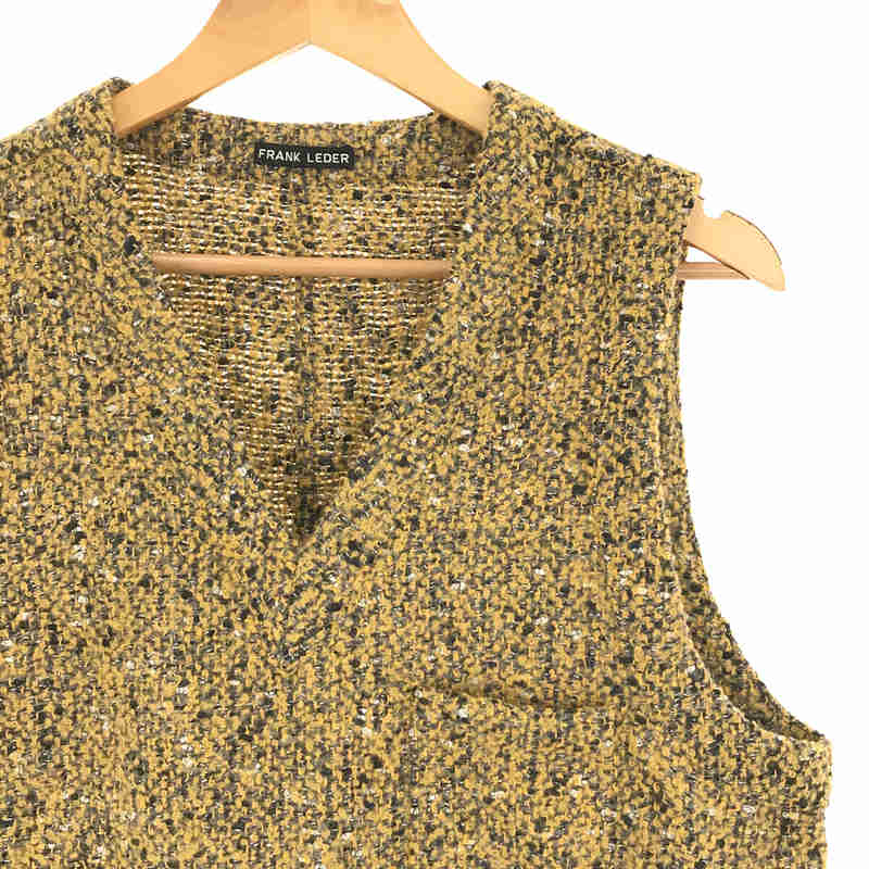 FRANK LEDER / フランクリーダー YELLOW WOOL VEST プルオーバー メランジ Vネック ニット ベスト