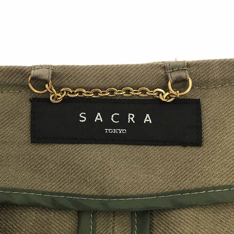 SACRA / サクラ linen trench coat コットン リネン ノーカラー コクーン トレンチ コート