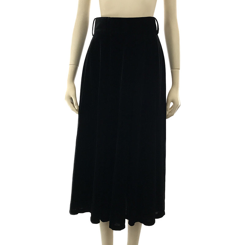 【美品】  foufou / フーフー | THE DRESS #25 velour flare skirt ベロア フレア スカート | 0 | ブラック | レディース