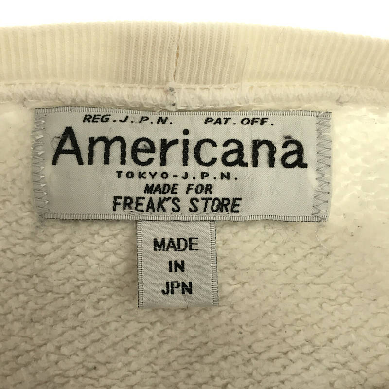 Americana / アメリカーナ × FREAK'S STORE フリークスストア 別注 AMERICANA フロッキー プリント 袖 ロゴ 刺繍 クルーネック スウェット