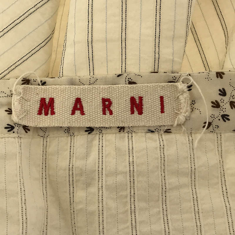 MARNI / マルニ コットン 小花柄 切替 ストライプ キャミソール