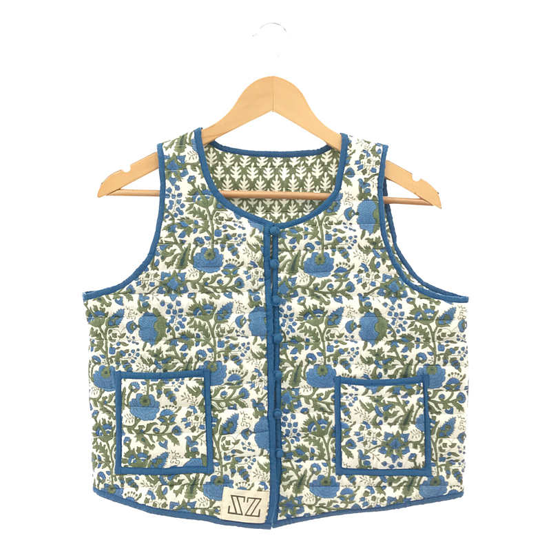 HOTEL BOY VEST ボタニカル柄 キルティング ホテルボーイ ベスト リバーシブルSZ Blockprints / エスゼット  ブロックプリント