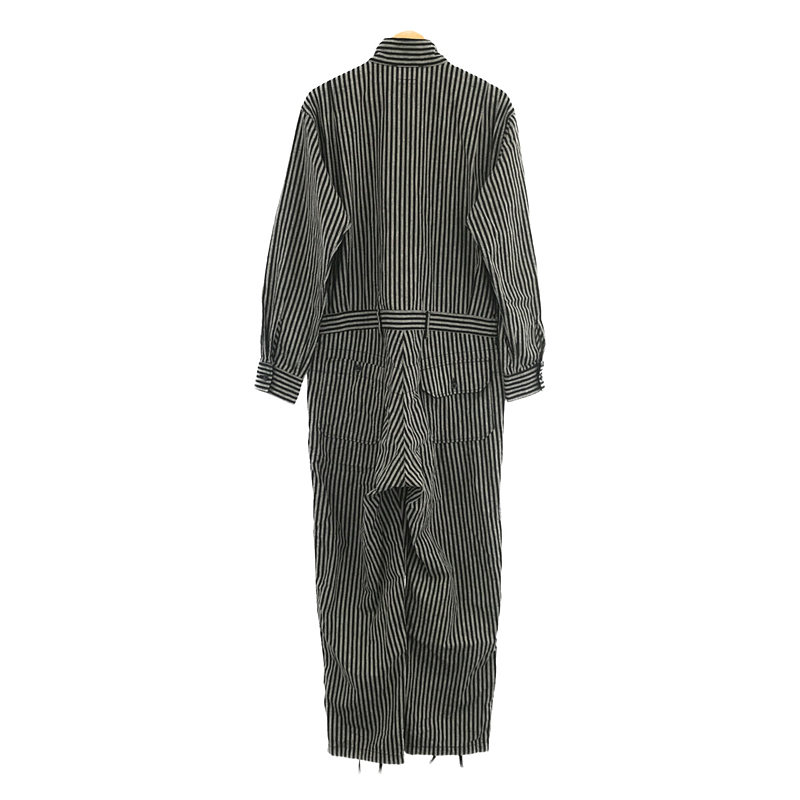 Engineered Garments / エンジニアドガーメンツ タグ付き RACING SUIT - LC WIDE STRIPE コットン リネン スタンドカラー ストライプ  レーシングスーツ オーバーオール ツナギ ジャンプ