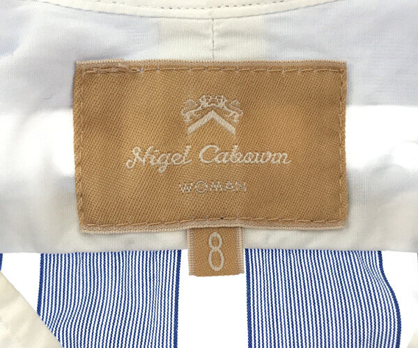 NIGEL CABOURN WOMAN / ナイジェルケーボン ウーマン VINTAGE DRESS ヴィンテージ ドレス ストライプ バンドカラー シャツ ワンピース