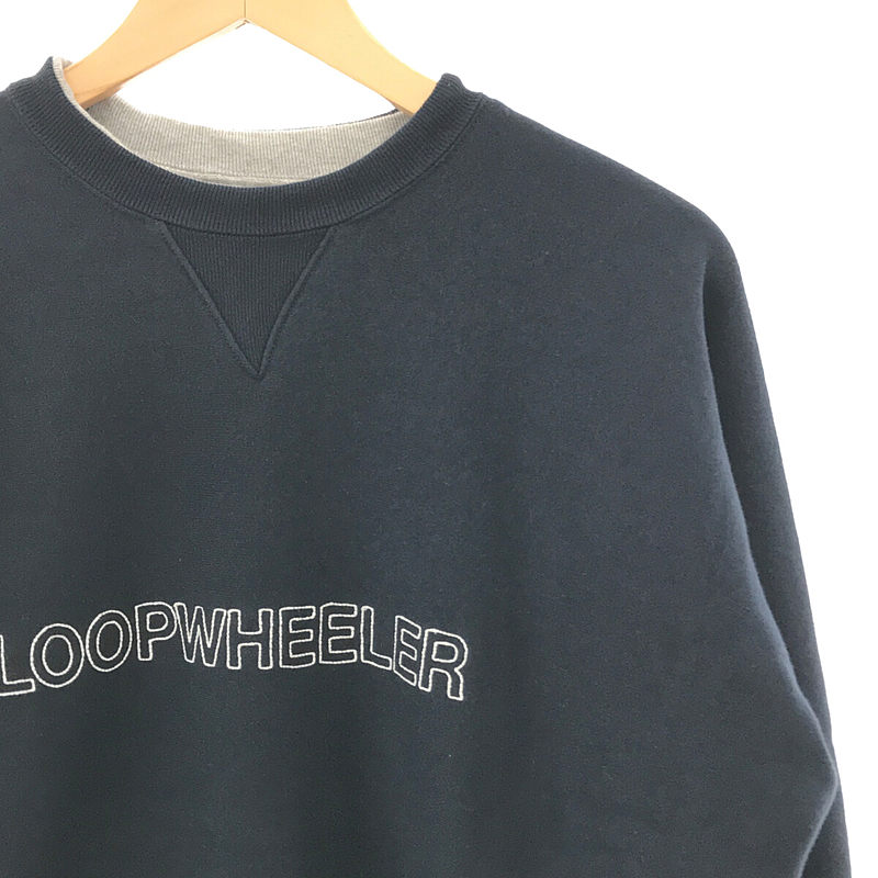 LOOPWHEELER / ループウィラー リバーシブル フロント刺繍ロゴ コットン スウェット プルオーバー トレーナー