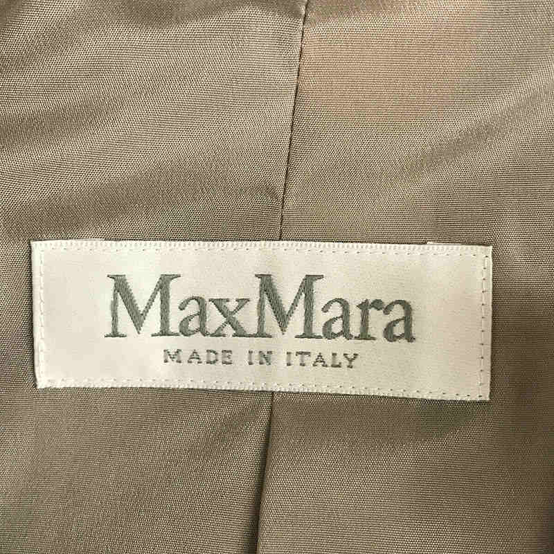 Max Mara / マックスマーラ イタリア製 ツイード 樹脂 コーティング ノーカラー ジャケット