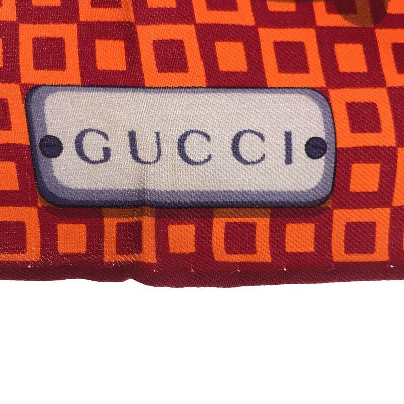 GUCCI / グッチ イタリア製 silk シルク 100％ 総柄 チェーン スカーフ チーフ