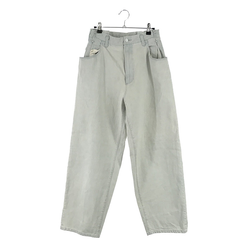 EX WIDE HOOKED DENIM JEANS #STONE [ST.150] ワイド ウエスト ホック ...