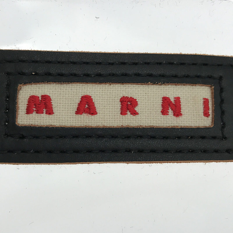 MARNI / マルニ 表参道限定品  PVC クリアポーチ / ドット巾着袋付き レザー切替 クリア ビニール トート バッグ 保存袋あり