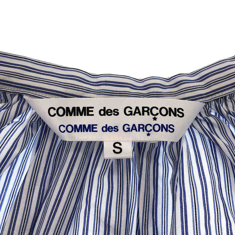 COMME des GARCONS COMME des GARCONS / コムコム コットン ストライプ ギャザー スキッパー シャツ ブラウス