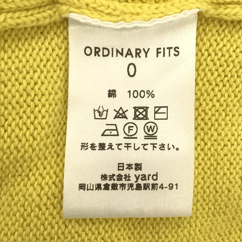 Ordinary fits / オーディナリーフィッツ コットン クルーネック 半袖ニット