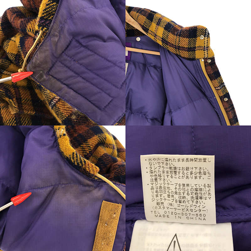 THE NORTH FACE PURPLE LABEL / ザノースフェイスパープルレーベル × HARRIS TWEED DOWN PARKA ツイードチェック フーデッド ダウンジャケット