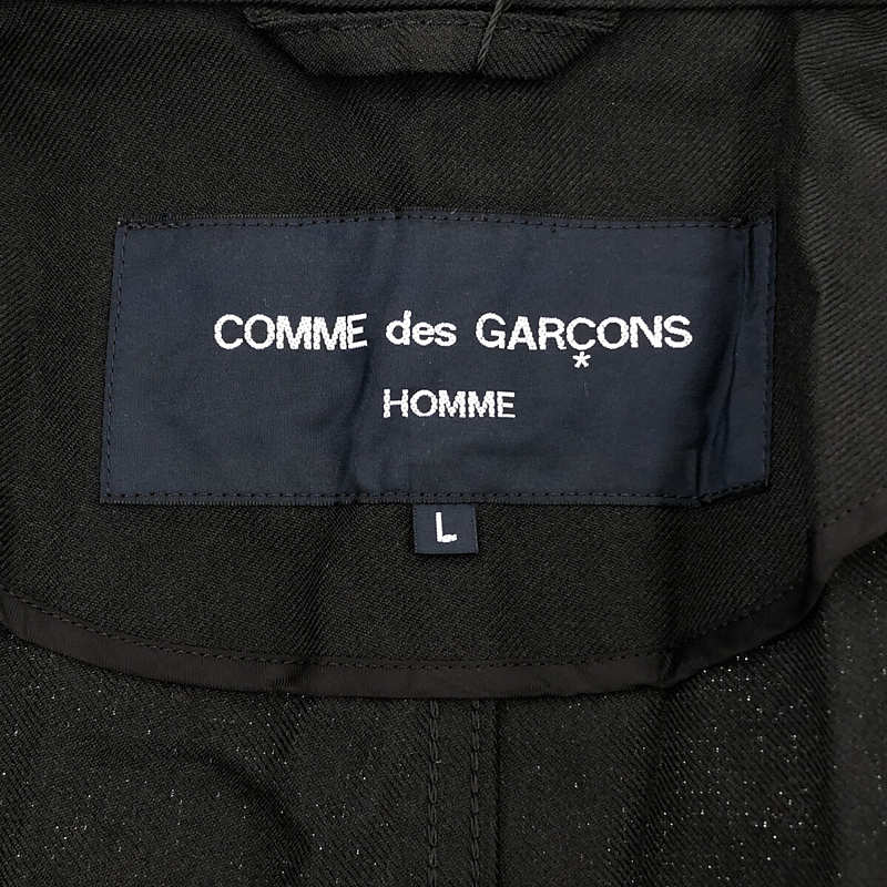 COMME des GARCONS HOMME / コムデギャルソンオム ポリエステル フライフロント ステンカラー オーバー ロングコート