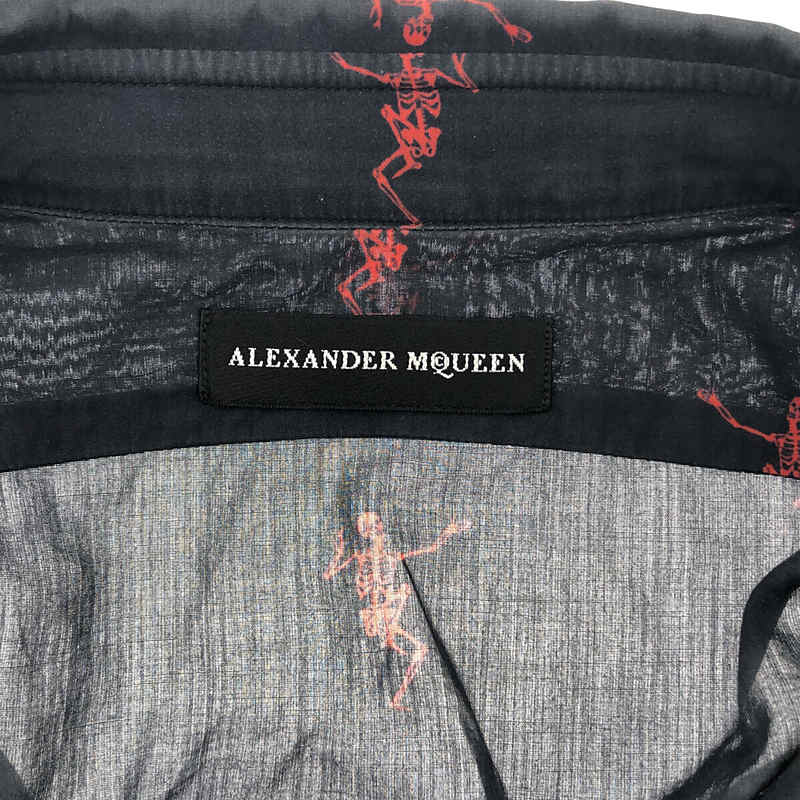 ALEXANDER MCQUEEN / アレキサンダーマックイーン スカル ドクロ 総柄 コットン レギュラーカラーシャツ