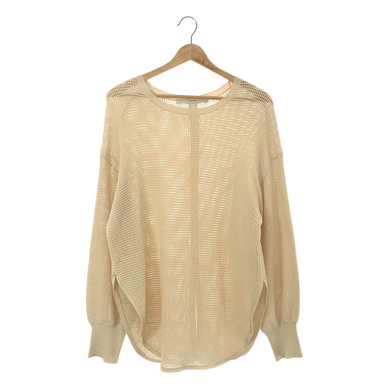 12G メッシュ 柄 バックスリット ニット