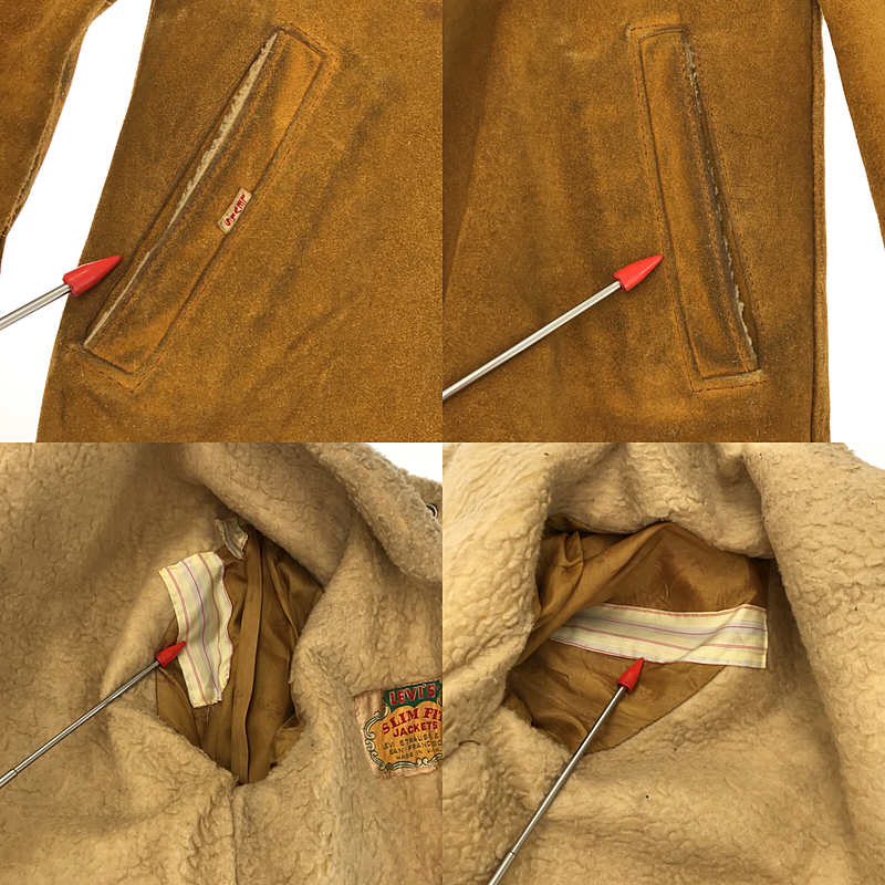 60s ヴィンテージ SLIM FIT JACKETS BigE 白タブ スエード ボア 60s ヴィンテージ SLIM FIT JACKETS BigE 白タブ スエード ボア