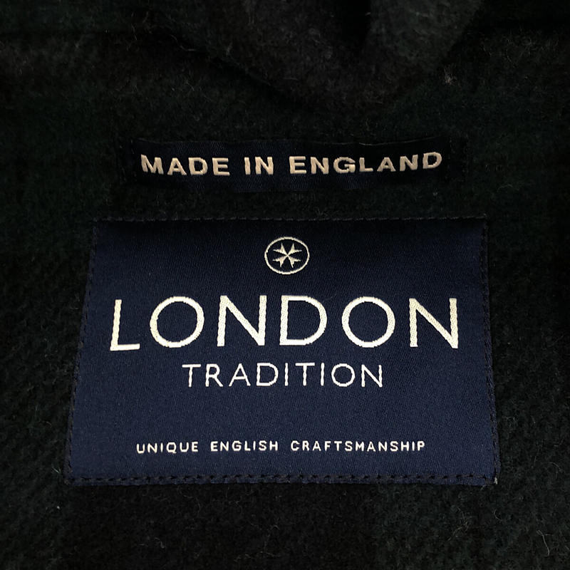 LONDON TRADITION / ロンドントラディション 裏地チェック ロングダッフルコート フーディ