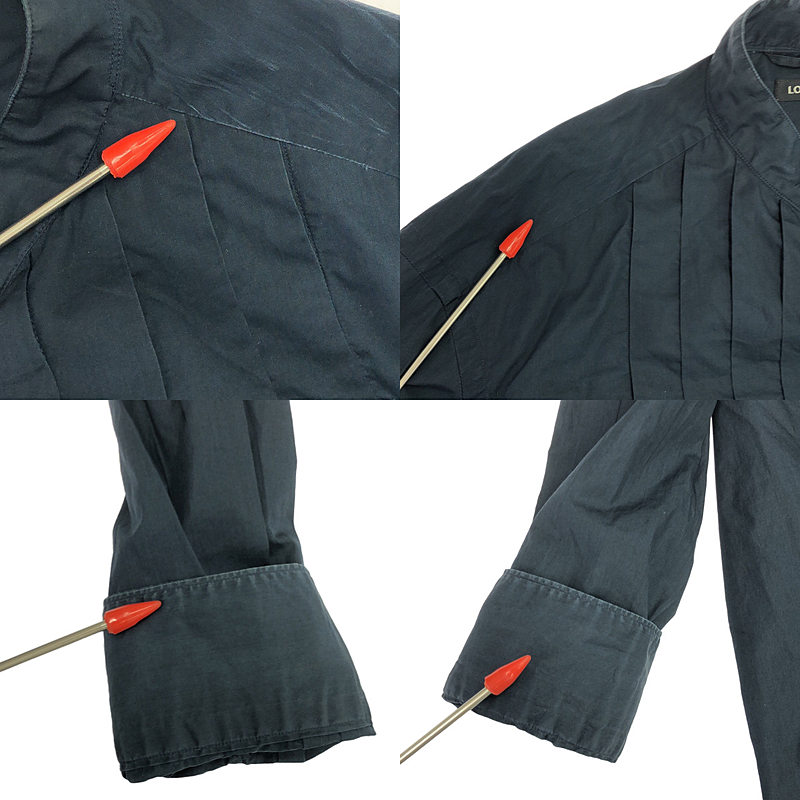 LOEFF / ロエフ コットンポプリンプリーツロングシャツ