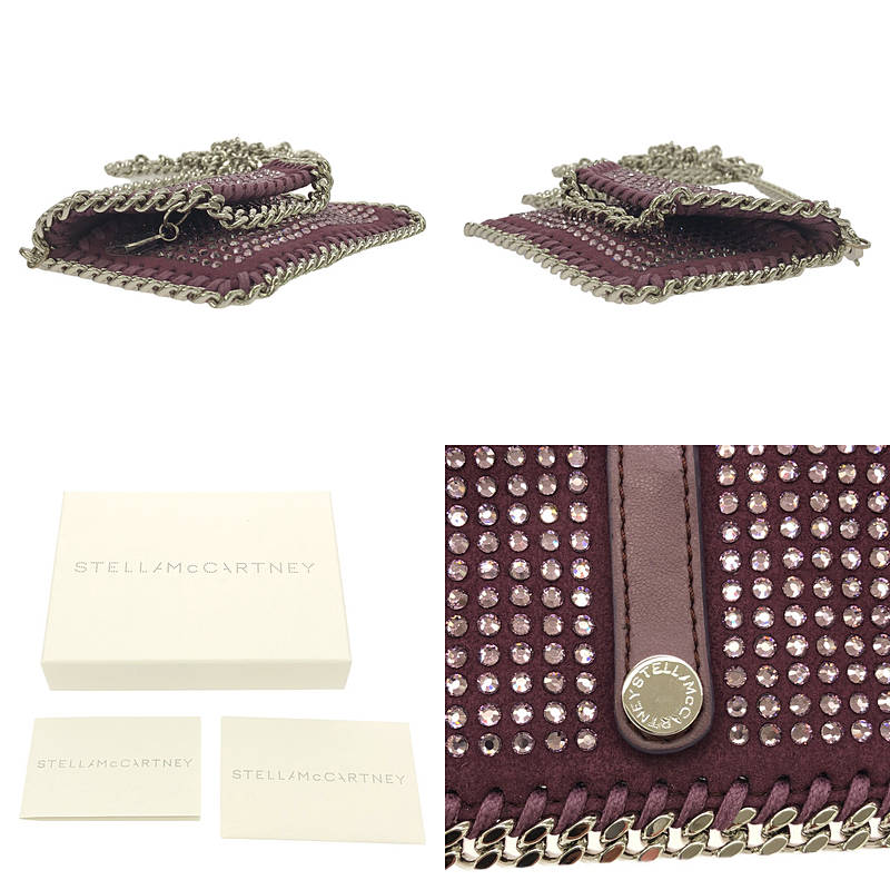 STELLA McCARTNEY / ステラマッカートニー Eco All Over Crystal Card Holder / レザー 装飾 チェーンショルダー カードケース ミニポーチ バッグ