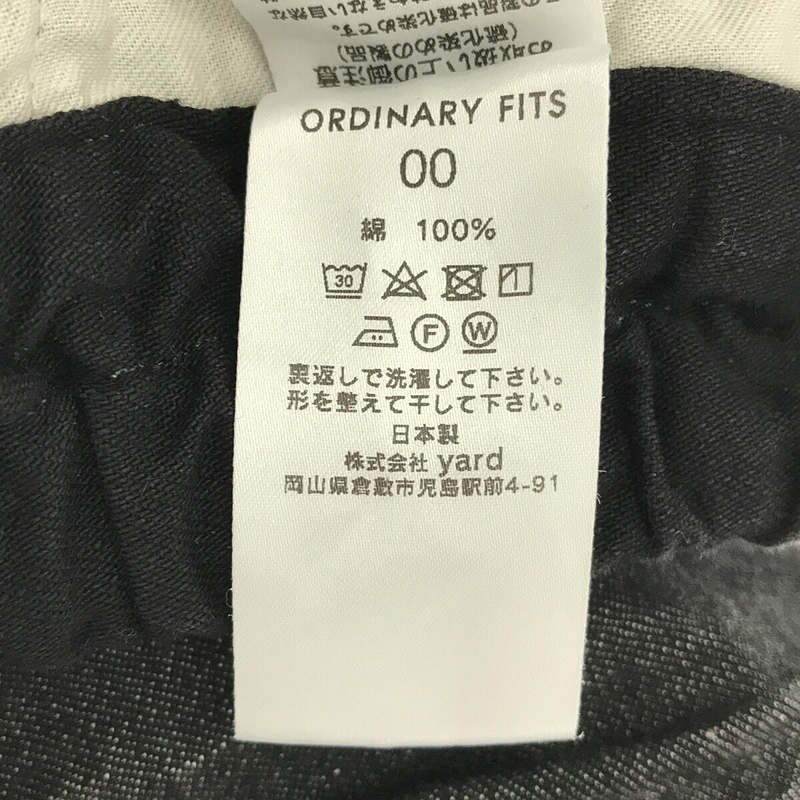 Ordinary fits / オーディナリーフィッツ ブラックデニム コットン ウエストゴム ワイド イージー バルーン ボール パンツ