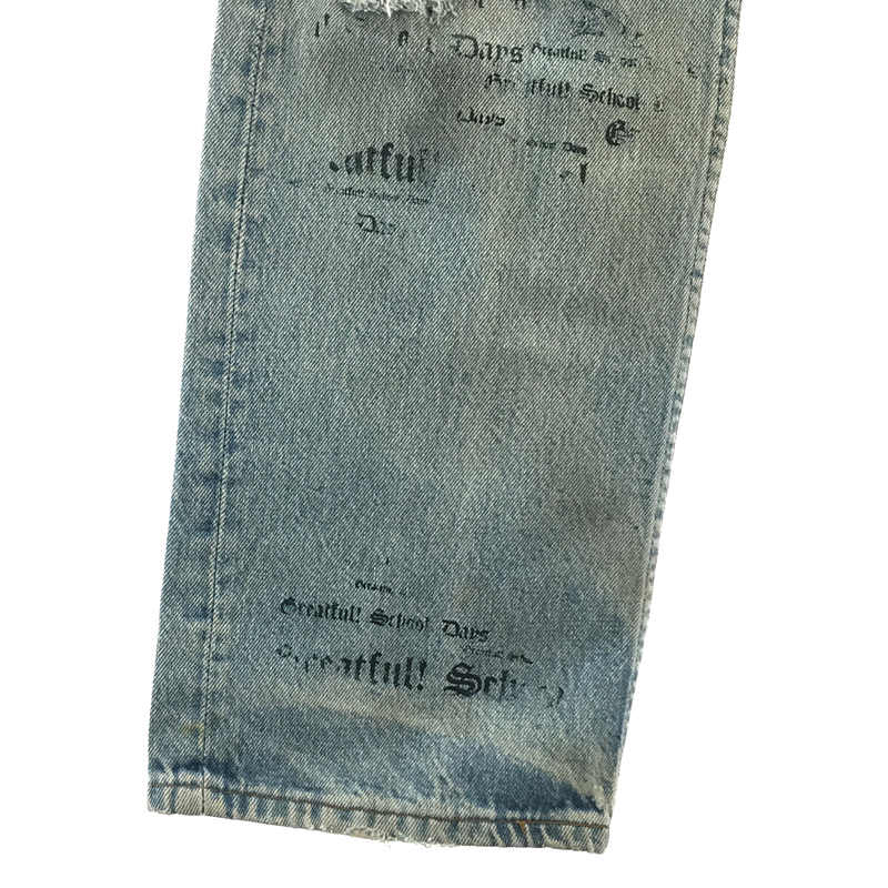 LEVI'S / リーバイス VINTAGE 501 USA製 ハチマル 脇割り 刻印522 MICKEY 落書き ダメージ加工 リメイク デニム メモリアル パンツ