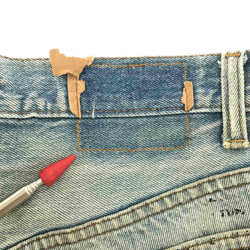 LEVI'S / リーバイス VINTAGE 501 USA製 ハチマル 脇割り 刻印522 MICKEY 落書き ダメージ加工 リメイク デニム メモリアル パンツ