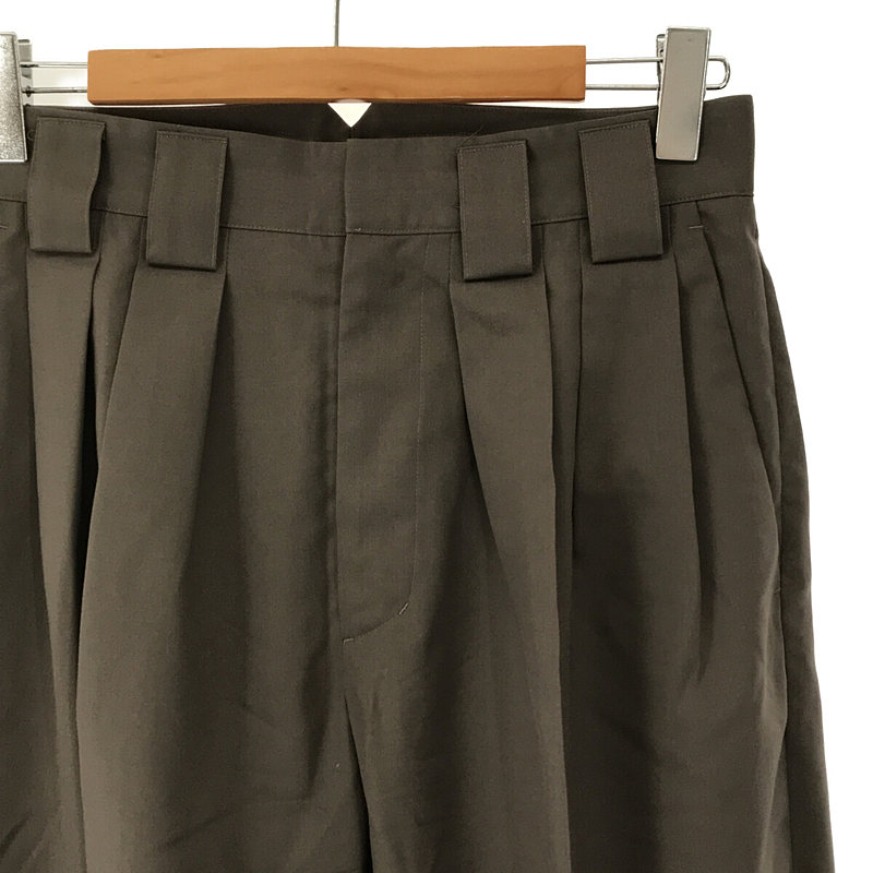 stein / シュタイン DOUBLE WIDE TROUSERS ウールギャバ タック テーパード ダブル ワイド トラウザー パンツ