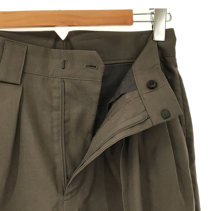 stein / シュタイン DOUBLE WIDE TROUSERS ウールギャバ タック テーパード ダブル ワイド トラウザー パンツ