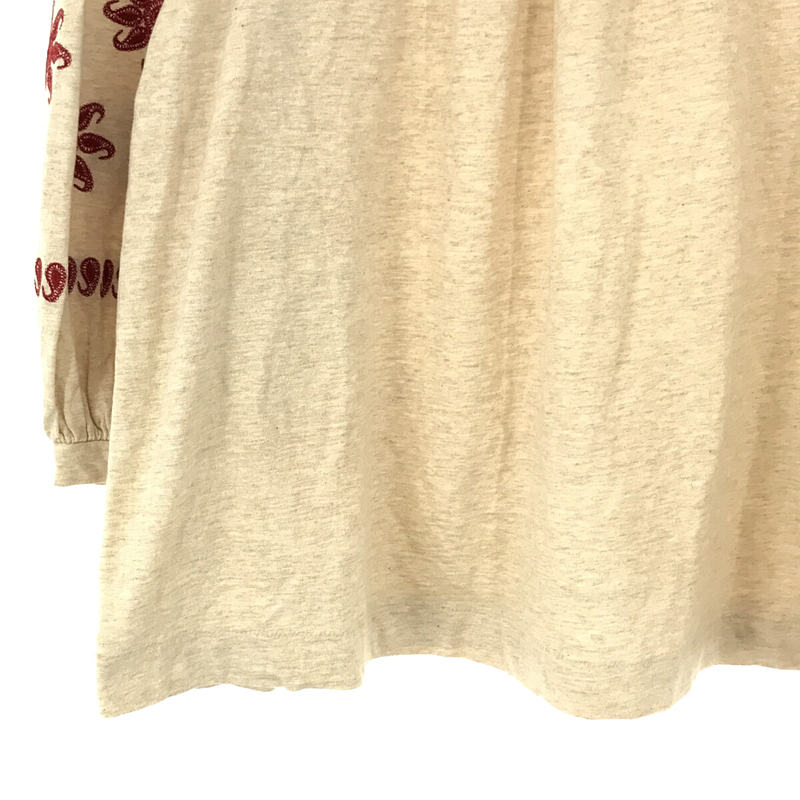 45r / フォーティファイブアール コットンジャージー 袖刺繍 ブラウス シャツ