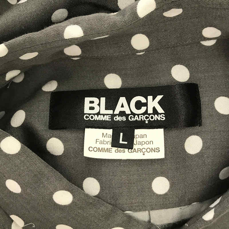 BLACK COMME des GARCONS / ブラックコムデギャルソン 袖キュプラ切替 レーヨンドット 半袖シャツ