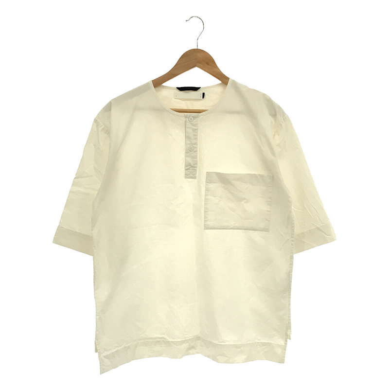 BUTTON DOWN SHIRT ヘンリーネック プルオーバー半袖シャツ