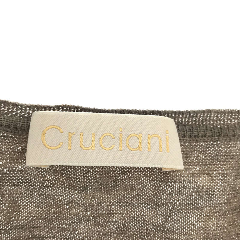 Cruciani / クルチアーニ イタリア製 シルク ブレンド Vネック ハイゲージ ニット セーター