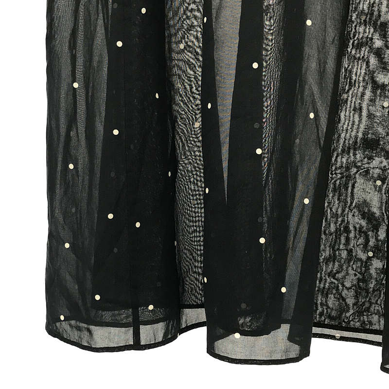 MARGARET HOWELL / マーガレットハウエル コットン ドット シースルー ロング ドレス ワンピース