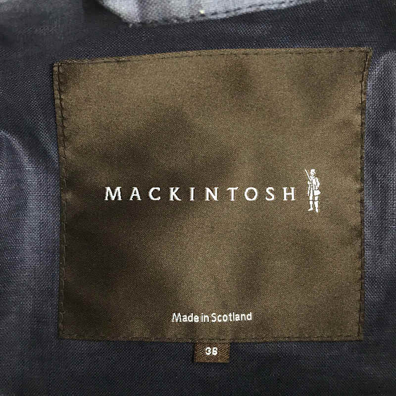 MACKINTOSH / マッキントッシュ 英国製 リネン ウレタンコーティング ベルト付き フード コート