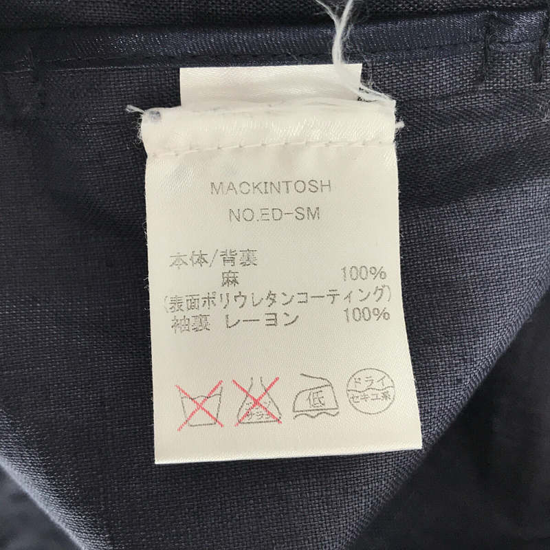 MACKINTOSH / マッキントッシュ 英国製 リネン ウレタンコーティング ベルト付き フード コート