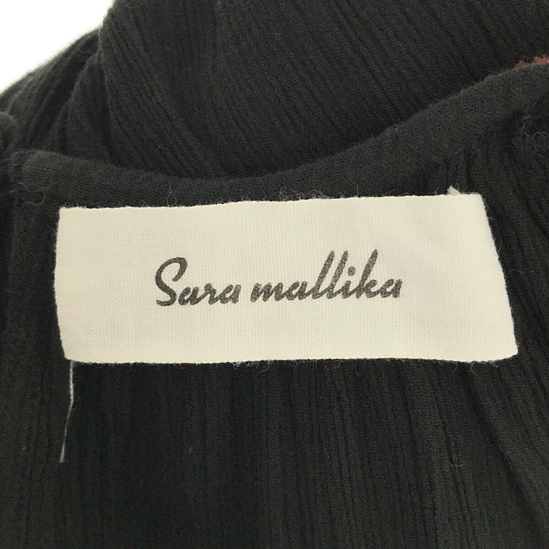 sara mallika / サラ マリカ ベルト付き コットン刺繍ワンピース