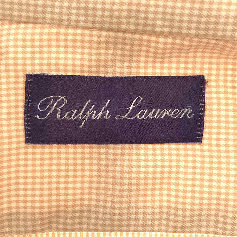 RALPH LAUREN PURPLE LABEL / ラルフ ローレン パープルレーベル スモールチェックダブルカフス レギュラーカラーシャツ